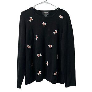 Designers Originals Studio Joy Women Sweater Dog Christmas‎ Size XL Holiday